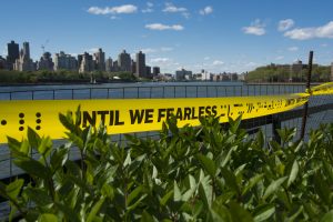 Brendan Fernandes  Marked Space, 2016  Caution tape  Dimensions variable